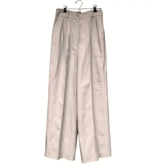NWT Lou Lou Studio Menak Pleated Woven Wide-Leg Pants Beige Size L - Picture 5 of 7
